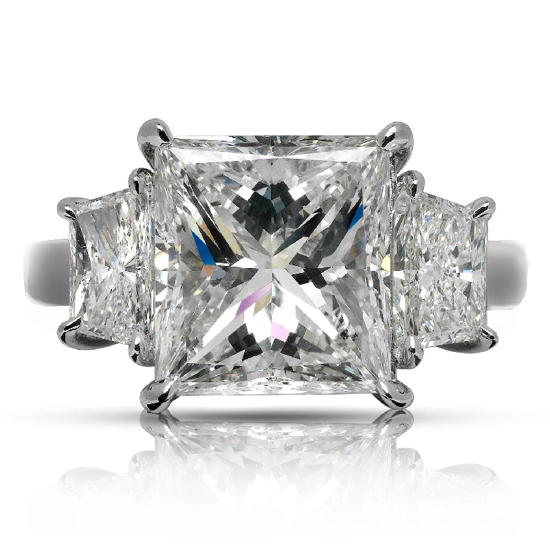 LEXI 6 Carat Princess Cut G Color SI2 Clarity Diamond Engagement Ring in Platinum GIA CERTIFIED 5 ct G SI2 BY MIKE NEKTA LEXI 6 Carat Princess Cut G Color SI2 Clarity Diamond Engagement Ring in Platinum GIA CERTIFIED 5 ct G SI2 BY MIKE NEKTA