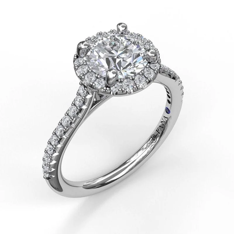 Men's Ruby Engagement Rings in Rose Gold with a Solitaire Design for a Romantic Gesture14 Karat White Gold Fana Classic Delicate Round Halo Engagement Ring Setting