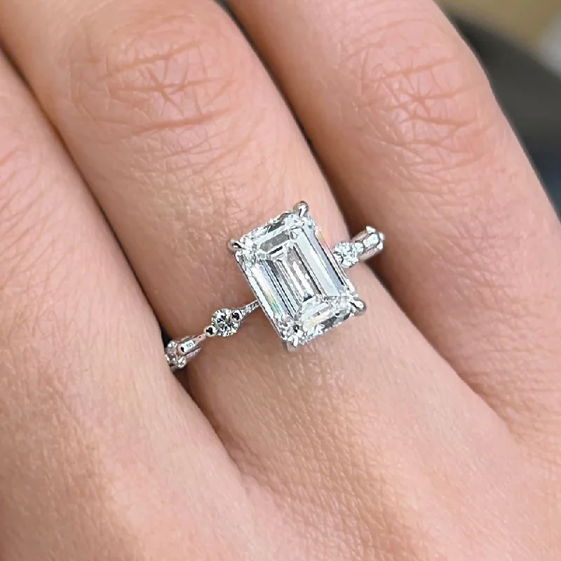 Men's Turquoise Engagement Rings in 925 Silver with a Southwestern - Inspired BandAvalon Spaced Diamond Lab Grown Diamond Engagement Ring