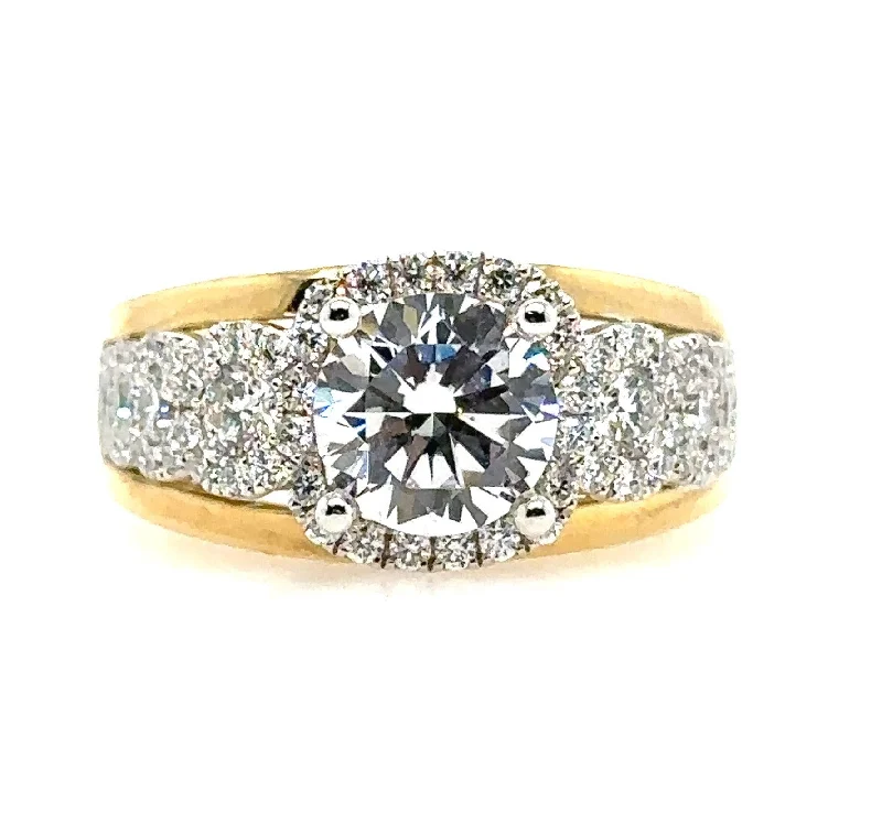 Men's Black Onyx Engagement Rings Set in Titanium for a Modern and Bold Look14K White & Yellow Gold 0.94cttw VS G-H Dia Semi Mount 1.50ct Center CZ