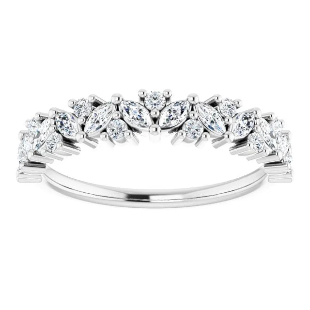 0.50 ct. Marquise And Round Diamond Wedding Band