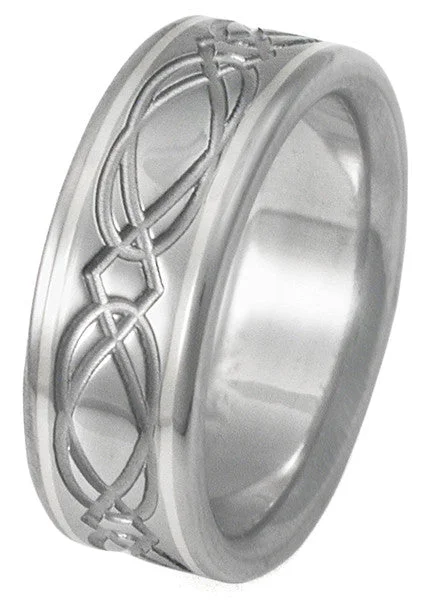 Titanium Rings with a Braided Metal Design for a Handmade FeelTitanium Irish Celtic Wedding Rings ck22