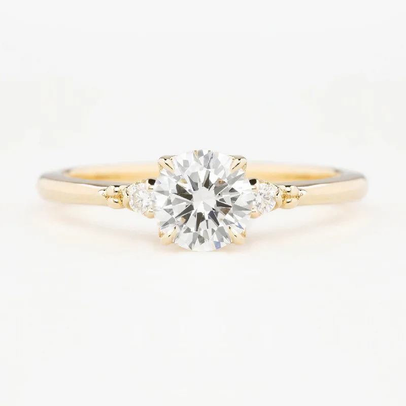 Estel Ring 0.80ct Round Lab Diamond, 14K Yellow Gold, GCAL Certified (One of a kind)