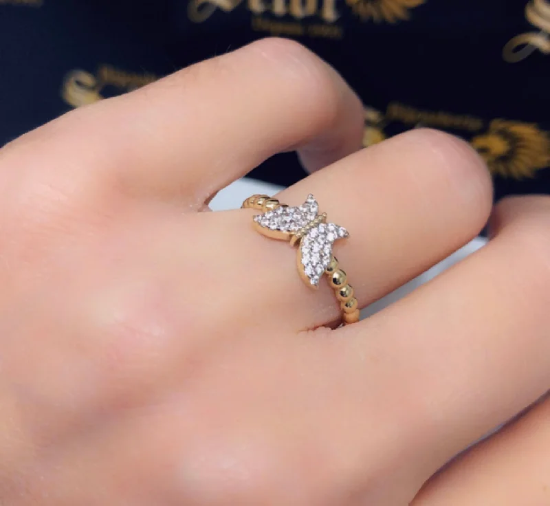 Women's Infinity Symbol Rings in Rose Gold for a Romantic TouchButterfly ring