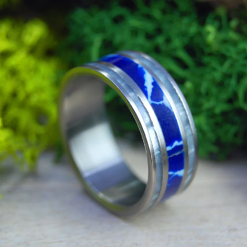 Adjustable Ring Sizes for Women's Rings in Stainless SteelCobalt Blue Ii | Men's Cobalt Stone, Gray Marbled Resin & Titanium Wedding Ring
