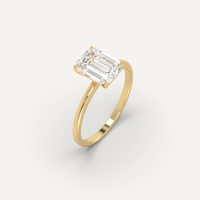 Men's Tanzanite Engagement Rings in Palladium with a Three - Stone Arrangement2 carat Emerald Cut Diamond Ring