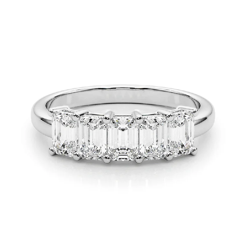 Five Stone 2.0 ct. Emerald Diamond Wedding Ring