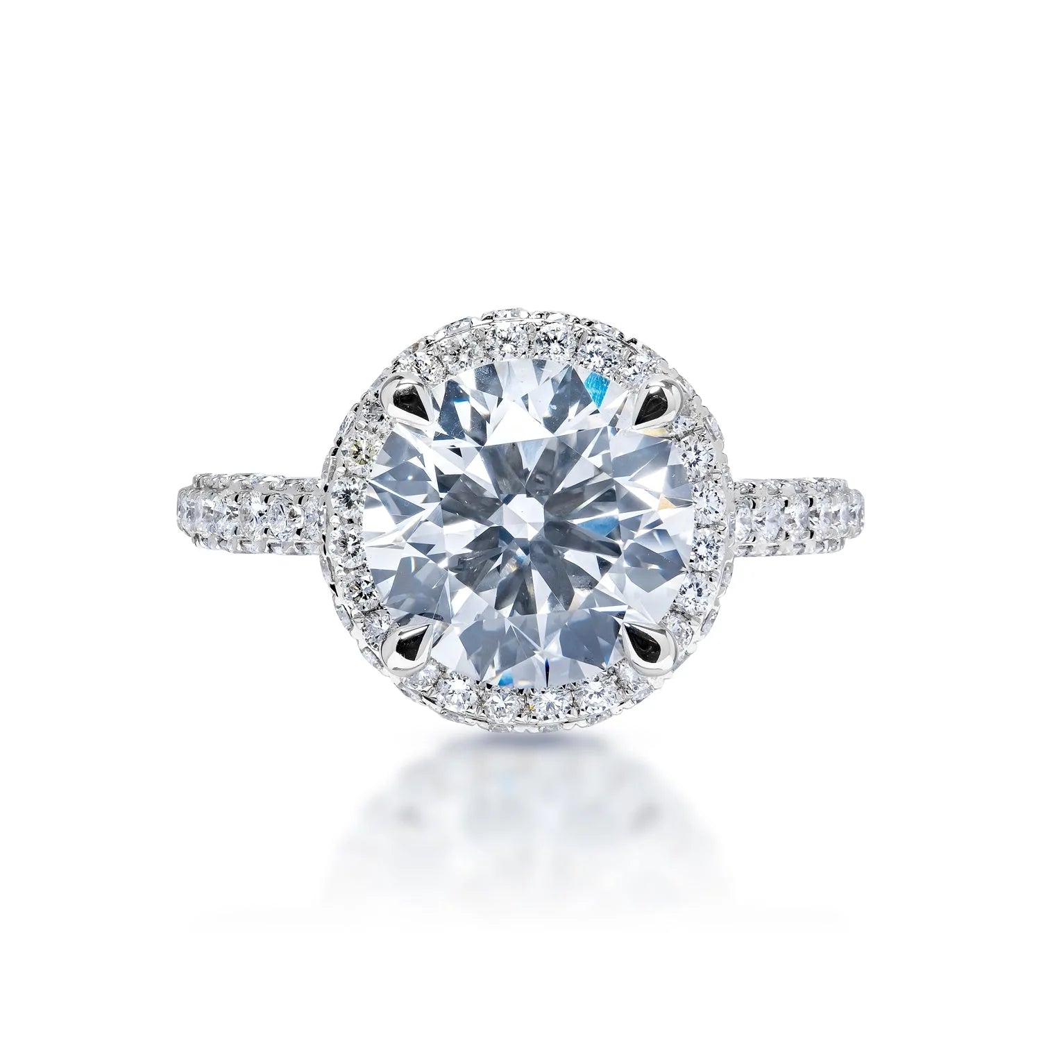 Lexie 5 Carat G VS2 Round Brilliant Lab Grown Diamond Engagement Ring in 18 Karat White Gold Lexie 5 Carat G VS2 Round Brilliant Lab Grown Diamond Engagement Ring in 18 Karat White Gold