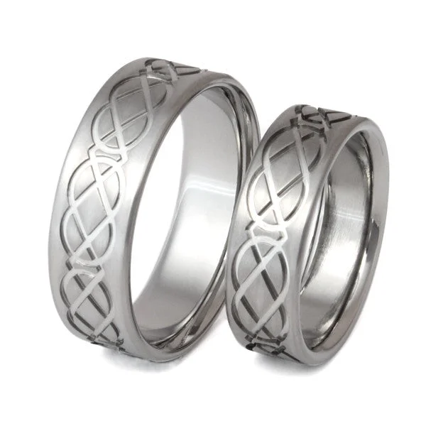 Titanium Rings with a Hidden Compartment for Small TreasuresCeltic Titanium Ring Set stck1