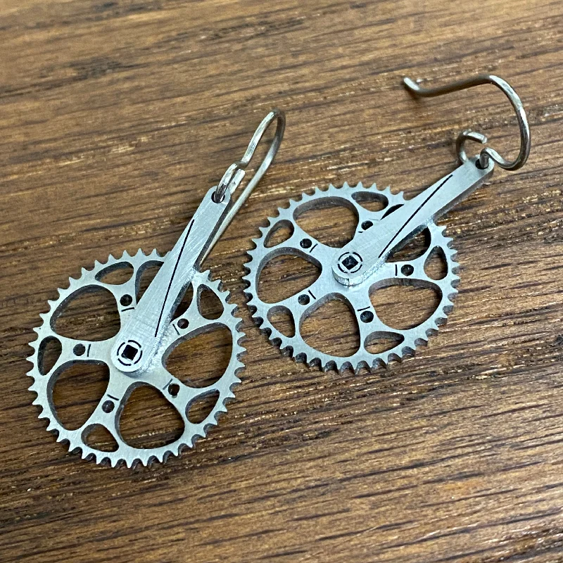 Titanium Rings with a Scent - Infused Coating for an Aromatherapy ExperienceTitanium Boone Twist! Cranks (with Chainring) Earrings