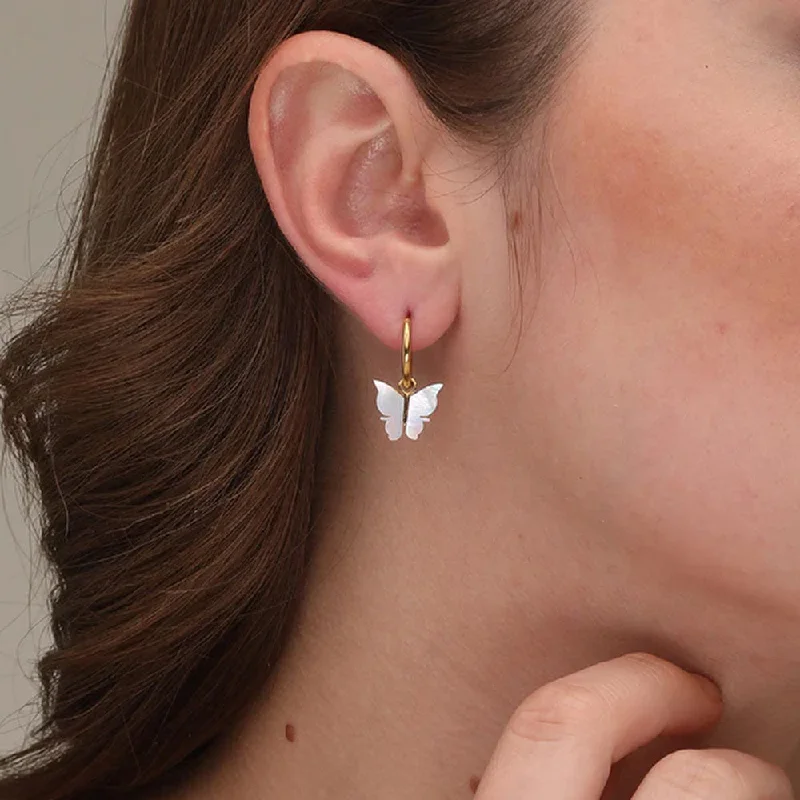 Silicone Women's Rings for a Comfortable and Durable OptionAnnabelle Butterfly Hoop Earrings