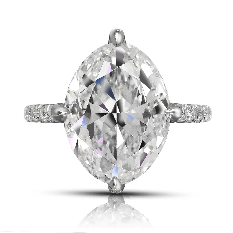 LUNA 8 CARAT OVAL CUT E COLOR VS1 CLARITY DIAMOND ENGAGEMENT RING PLATINUM GIA CERTIFIED 7 CT E VS1 BY MIKE NEKTA