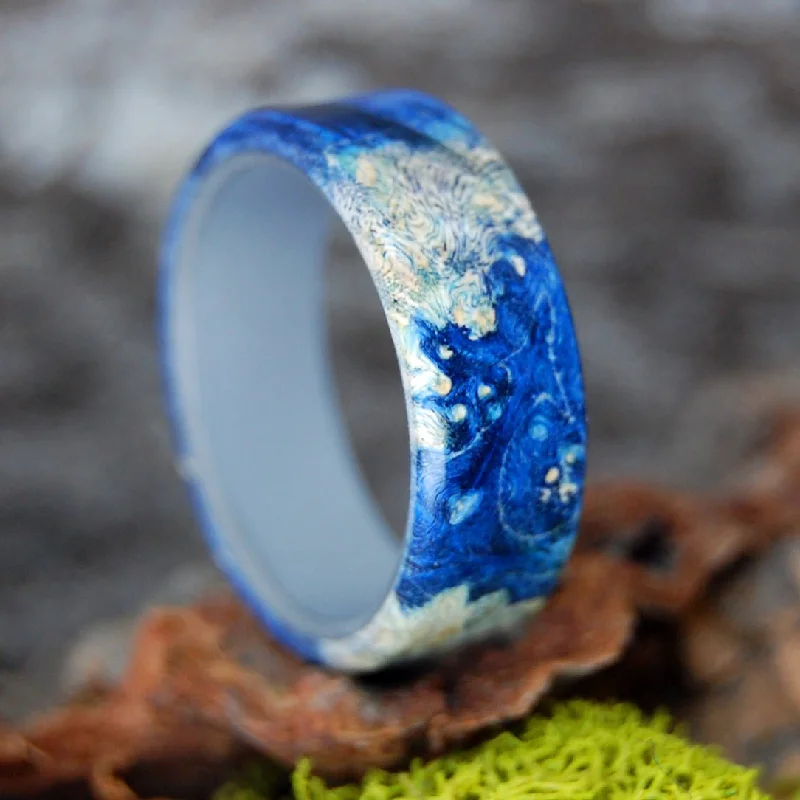 Men's glow - in - the - dark rings for a fun effectThe Beauty Of It All | Men's Wood & Titanium Wedding Ring