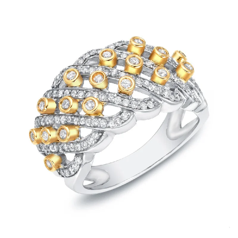 Auriya 14k Two-tone Gold 3/4ct TDW Bezel-set Diamond Band (G-H, I1-I2)