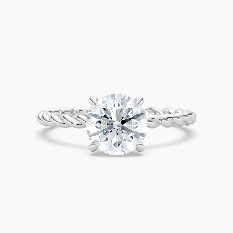 Auriya 14k Gold Lab Grown Round Diamond Twisted Hidden Halo Engagement Ring 1.00 to 5.00 ct. tw. (F-G, VS)