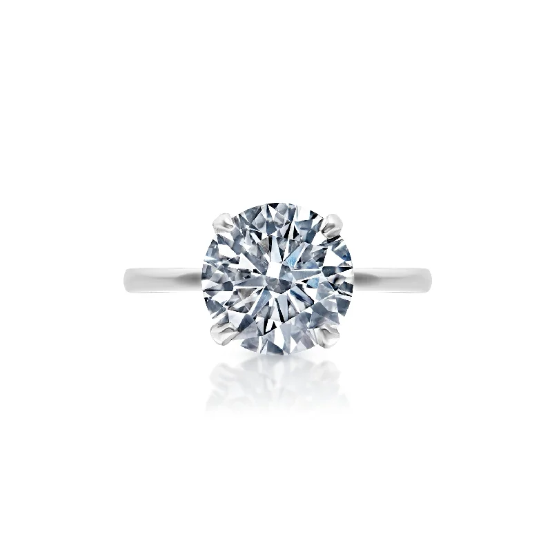 Levona 3 Carat G VS2 Round Brilliant Diamond Solitaire Engagement Ring in Platinum