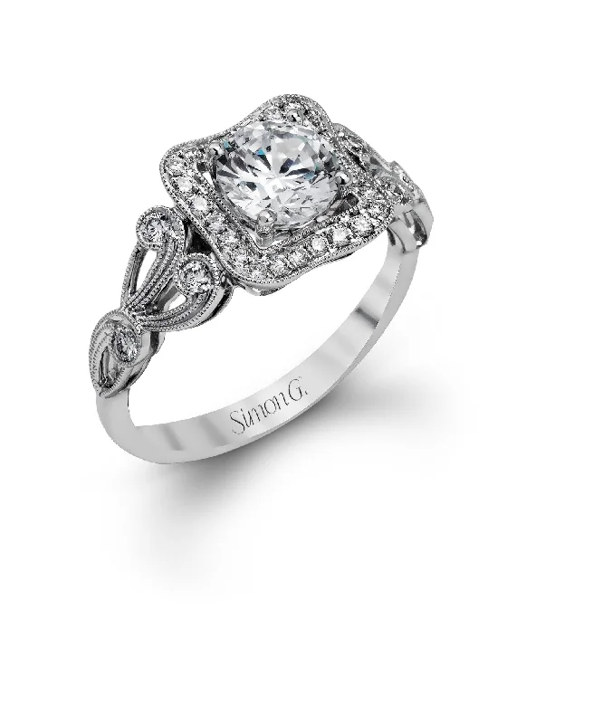 Men's Turquoise Engagement Rings in 925 Silver with a Southwestern - Inspired BandSimon G Antique Halo Engagement Ring