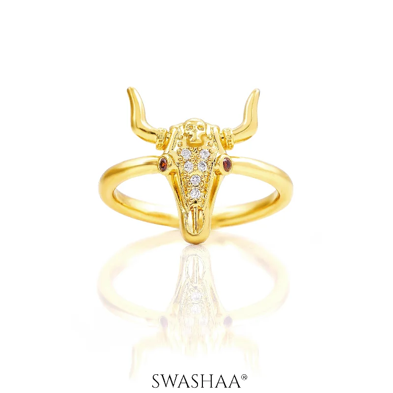 Vintage - Inspired Filigree - Design Women's Rings in Sterling SilverAntlers 18K Gold Plated Ring