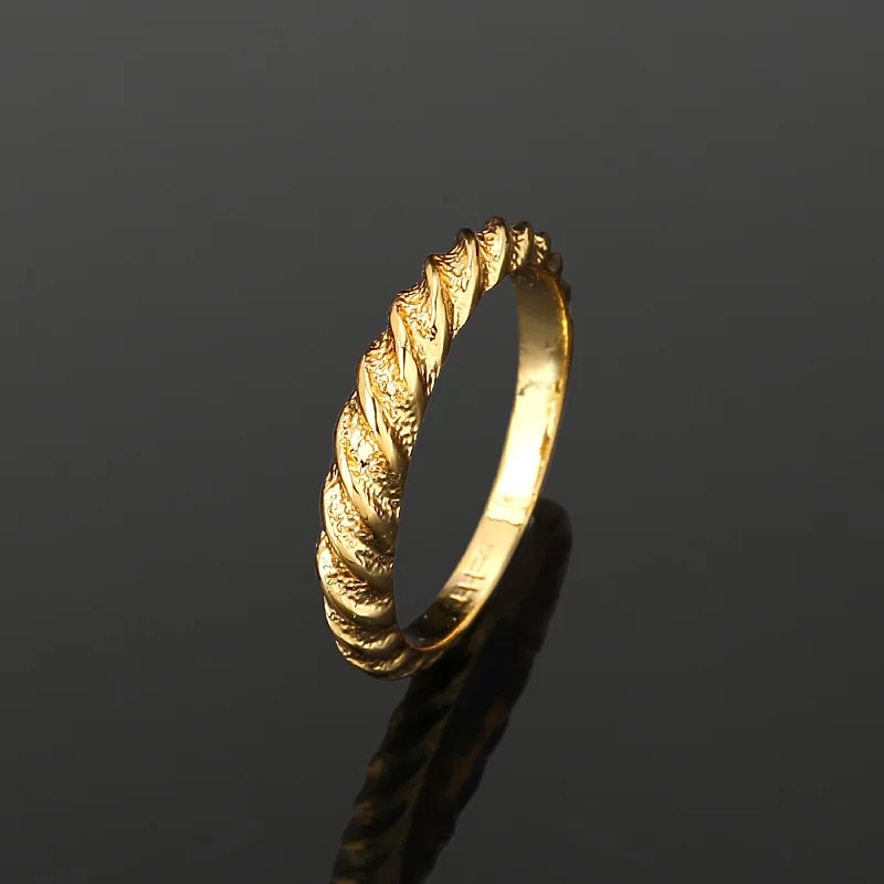 Aquamarine double finger rings reminiscent of the oceanEstele Gold Plated Twisted Textured Finger Ring for Women