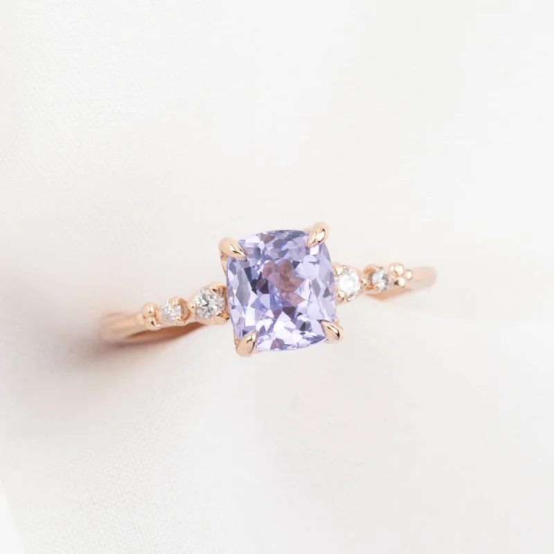 Estel Fleur Ring 1.62ct Lavender Purple Spinel, 14k Rose Gold (One of a kind)