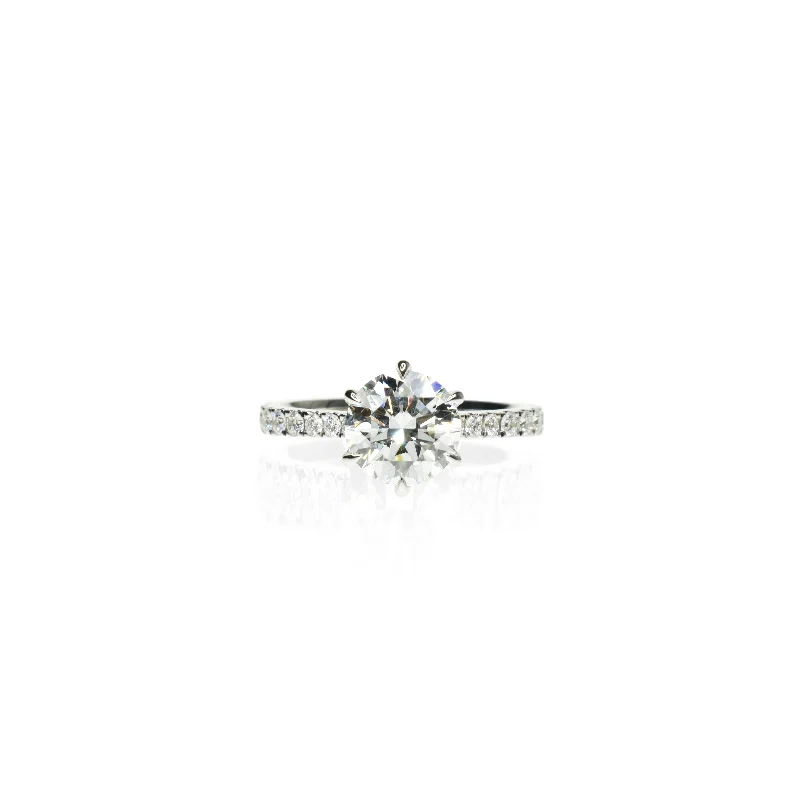 Round Diamond Pave Engagement Ring