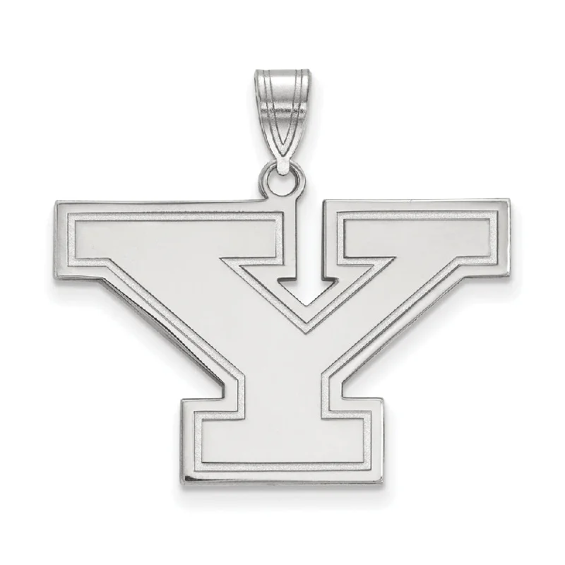 Double - Sided Pendant Necklace with a Photo Insert for Memory - KeepersSterling Silver Youngstown State Large Initial Y Pendant